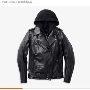 Harley-Davidson Black Leather 3 in 1 Jacket